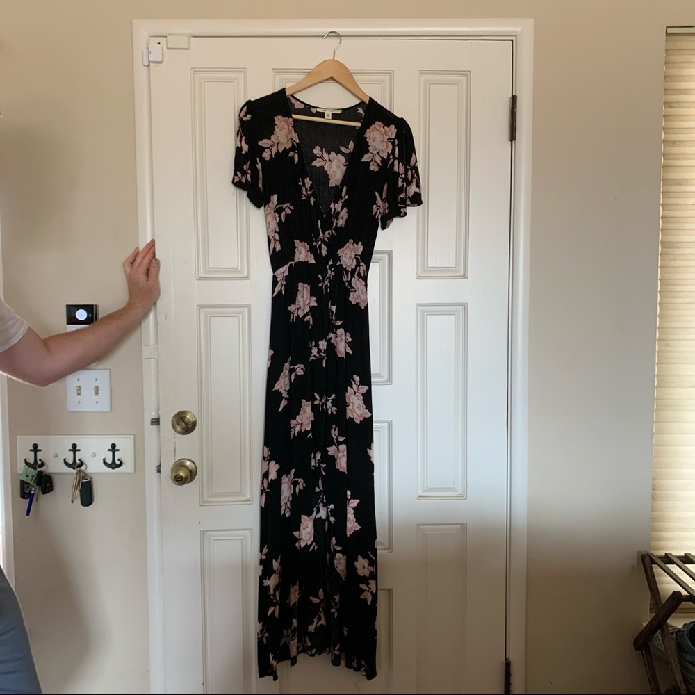 Floral maxi dress with built in shorts